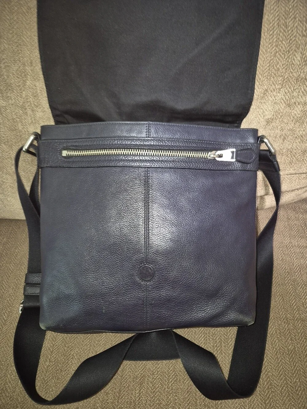 🔥Clean! Coach Sullivan Midnight Blue Sport Leather Crossbody Messenger Bag